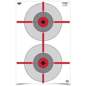 Birchwood Casey Eze-Scorer 23"x35" Double Bull's-Eye Target features a high contrast design